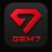 GEM7 gaming platform logo with red modern icon on black background